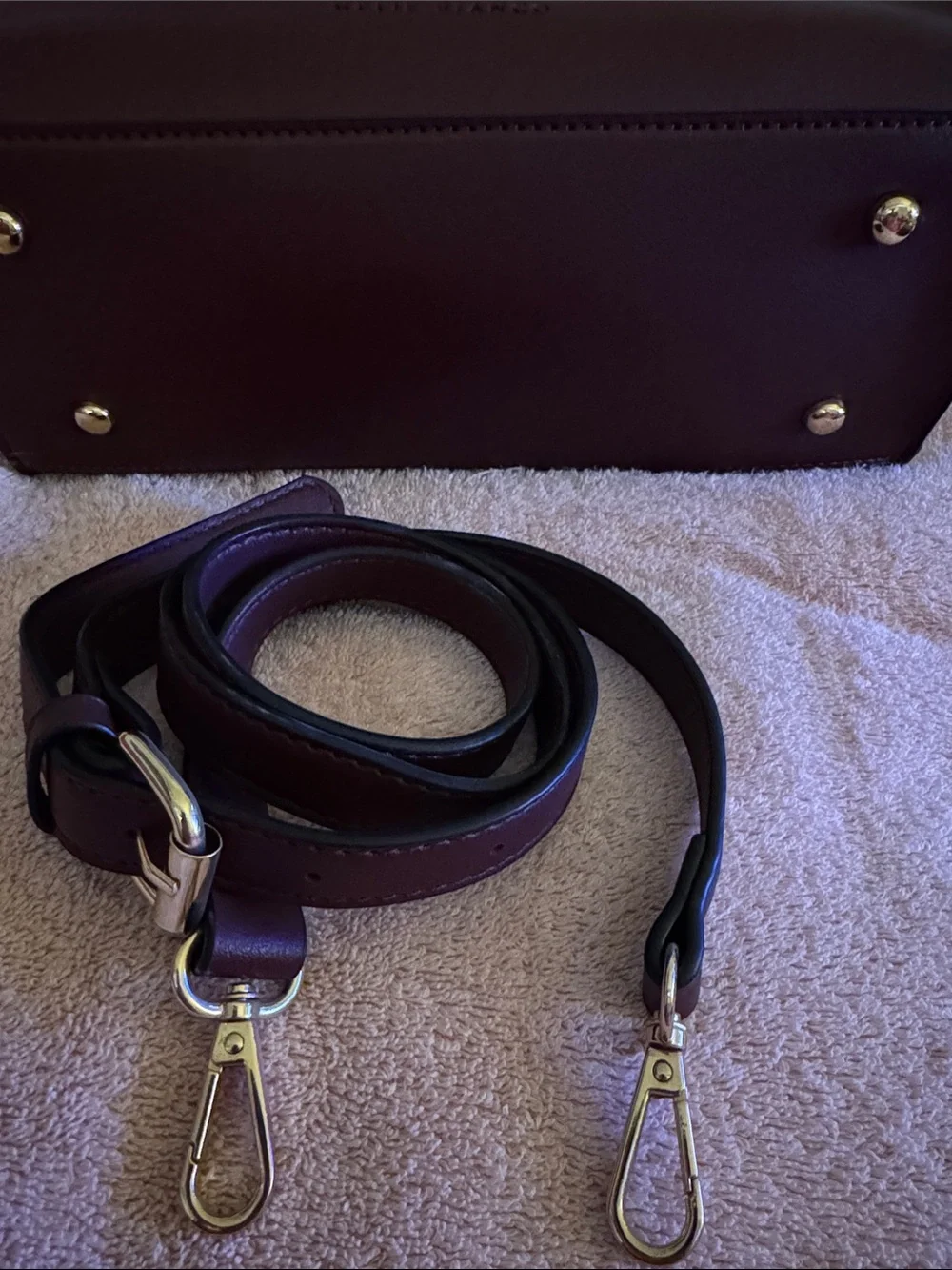 MELIE BIANCO Burgundy Leather Shoulder Bag